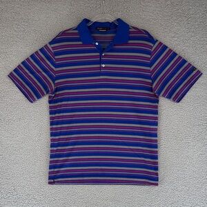 Tiger Woods Collection Nike Dri-Fit mens medium Striped Blue & Purple Polo Shirt
